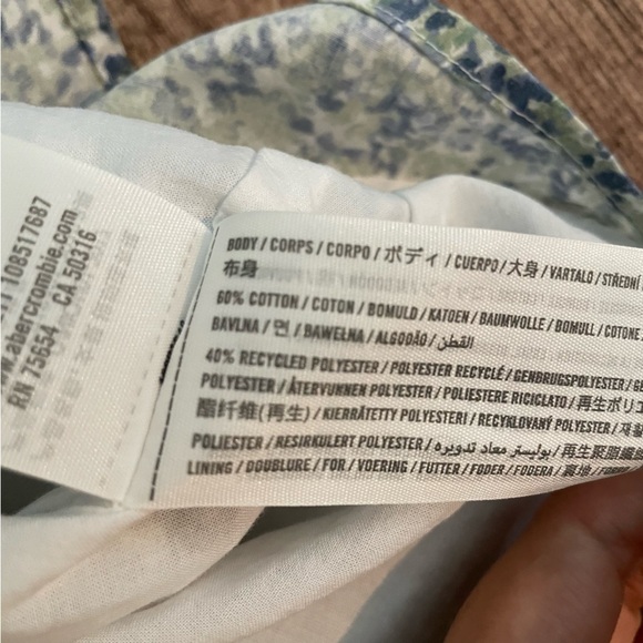 Abercrombie & Fitch Micro Floral Puff Sleeve Flounce Mini Dress Size XST - Picture 5 of 5